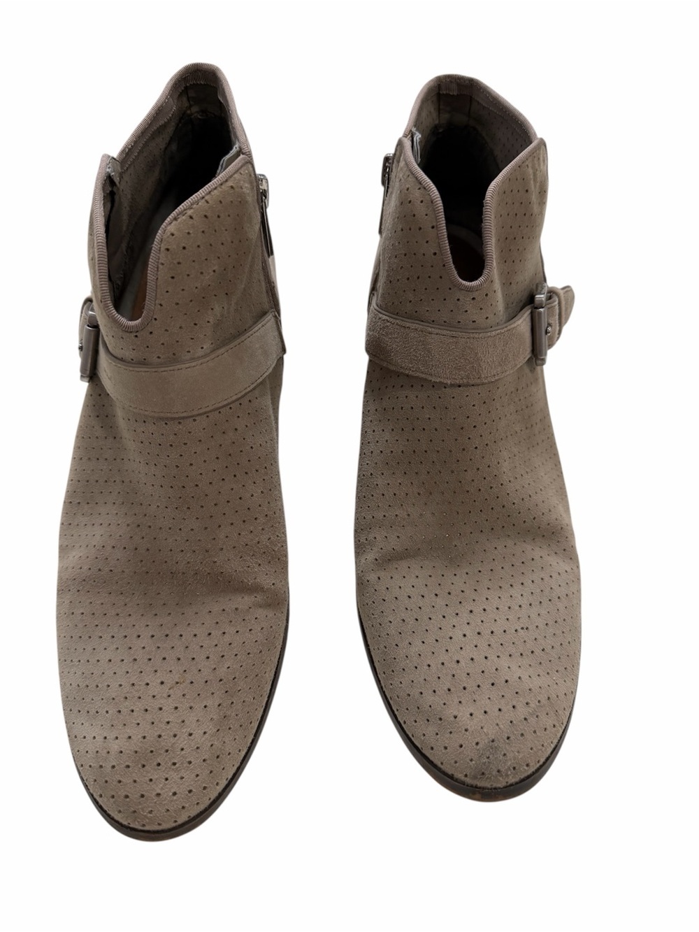 Sam Edelman Patrisha Tan Suede Perforated Ankle Boots • Women’s 10M